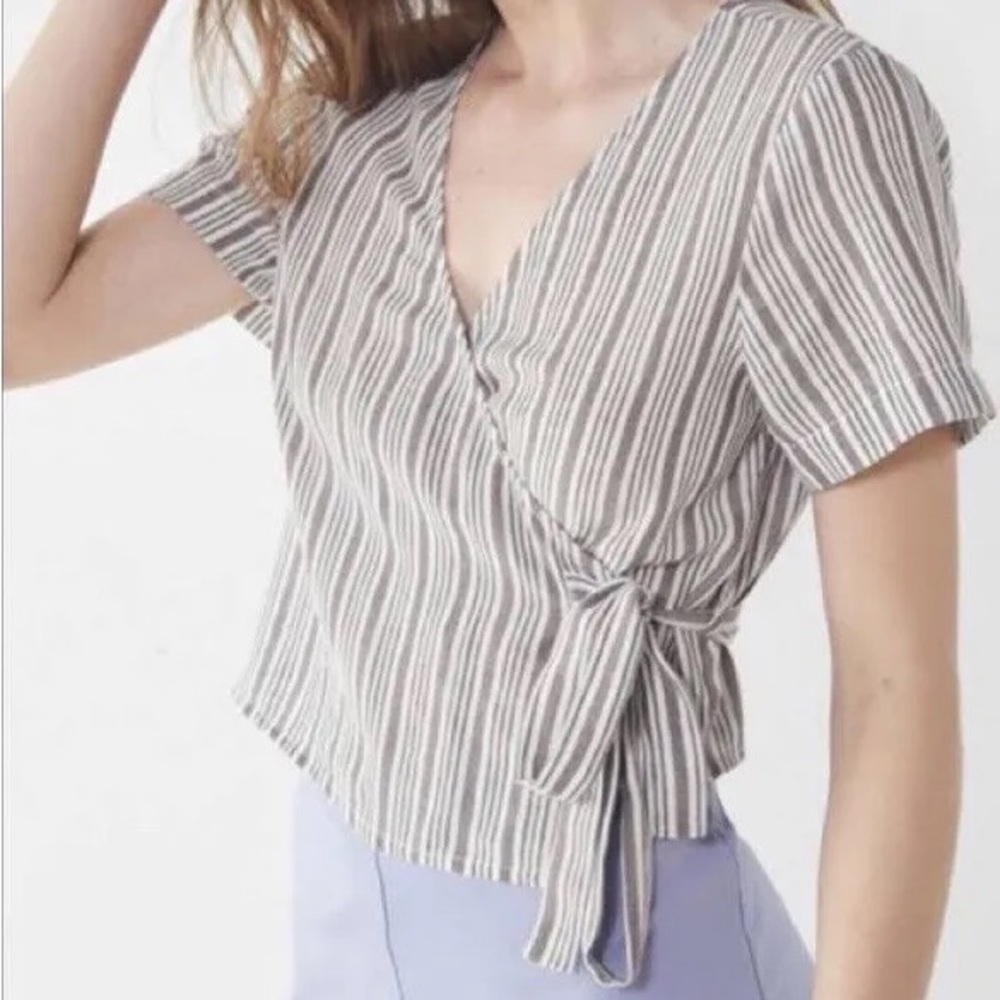 Urban Outfitters Striped Wrap Top